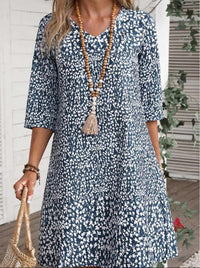 Amanda | Floral Print V-Neck Midi Dress