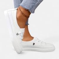 Amy | Platform Lace-Up White Sneakers