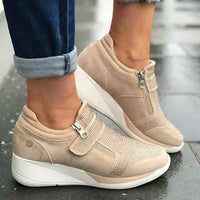Beverly | Wedge Sneakers with Side Zip and Textured Upper