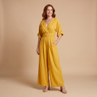 Carol | Elegant Wide-Leg Jumpsuit with V-Neck Wrap Top