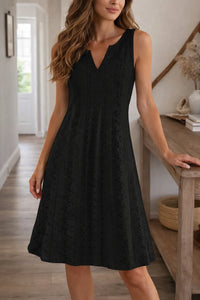 Carol | Eyelet V-Neck Midi Sundress