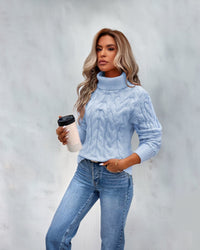 Cheryl | Cable Knit Turtleneck Sweater