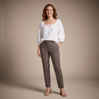 Cheryl | Elegant Lace Blouse with Square Neck and Puff Sleeves