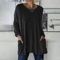 Cindy | Oversized Crew Neck Tunic Top with Pockets