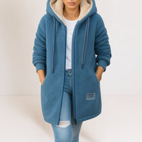 Jennifer | Longline Sherpa Fleece Hooded Jacket