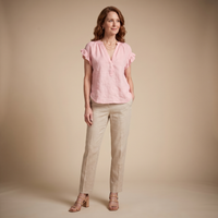 Jennifer | Relaxed V-Neck Blouse with Ruffle Sleeves