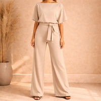 Jennifer | Wide Leg Tie Waist Jumpsuit