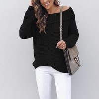Joan | Off Shoulder Open Knit Sweater