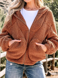 Joan | Oversized Hooded Teddy Zip-Up Jacket