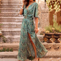 Judy | Floral Wrap Maxi Dress With Front Split