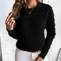 Kelly | Knitted Textured Crew Neck Sweater