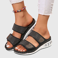 Melissa | Adjustable Strap Rhinestone Platform Sandals