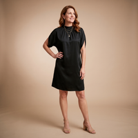 Michelle | Mock Neck Split Sleeve Midi Dress