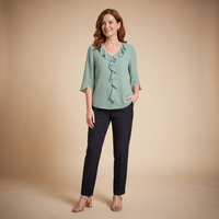Nancy | Ruffle V-Neck Blouse With Flared Sleeves