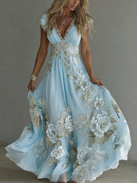 Paula | Bohemian Floral V-Neck Maxi Dress