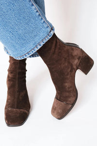 Renee | Square Toe Block Heel Suede Boots