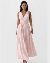 Rita | Wrap Maxi Dress with V-Neck and Tie Waist