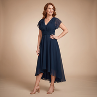 Ruth | V-Neck Flutter Sleeve High-Low Maxi Dress