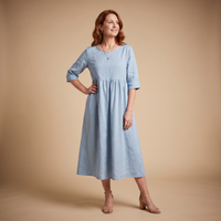 Sarah | Casual Half Sleeve Tiered Midi Dress With Pockets