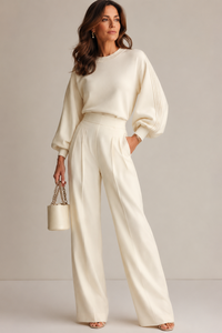 Sarah | Elegant Long Sleeve Wide-Leg Jumpsuit