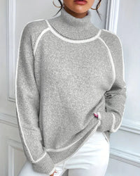 Tina | Oversized Contrast Turtleneck Sweater