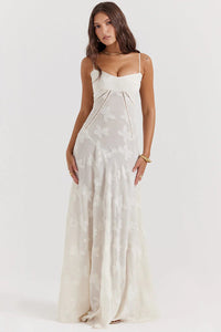 Tracy | Floral Maxi Dress with Corset Bodice and Sweetheart Neckline