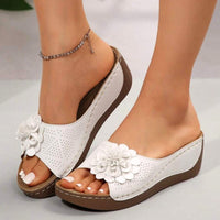 Tracy | Floral Wedge Sandals